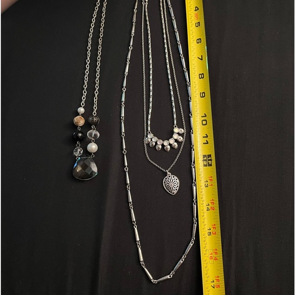 Set of 2 silver color necklaces American Eagle and Lucky🍀 Brand - Picture 7 of 16